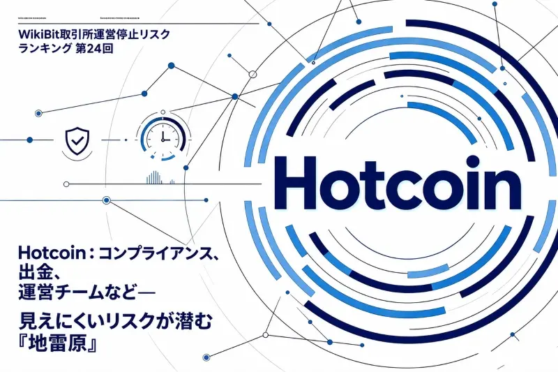 WikiBit取引所運営停止リスクランキング第24回 Hotcoin:コンプライアンス、出金、運営チームなど、見えにくいリスクが潜む「地雷原」