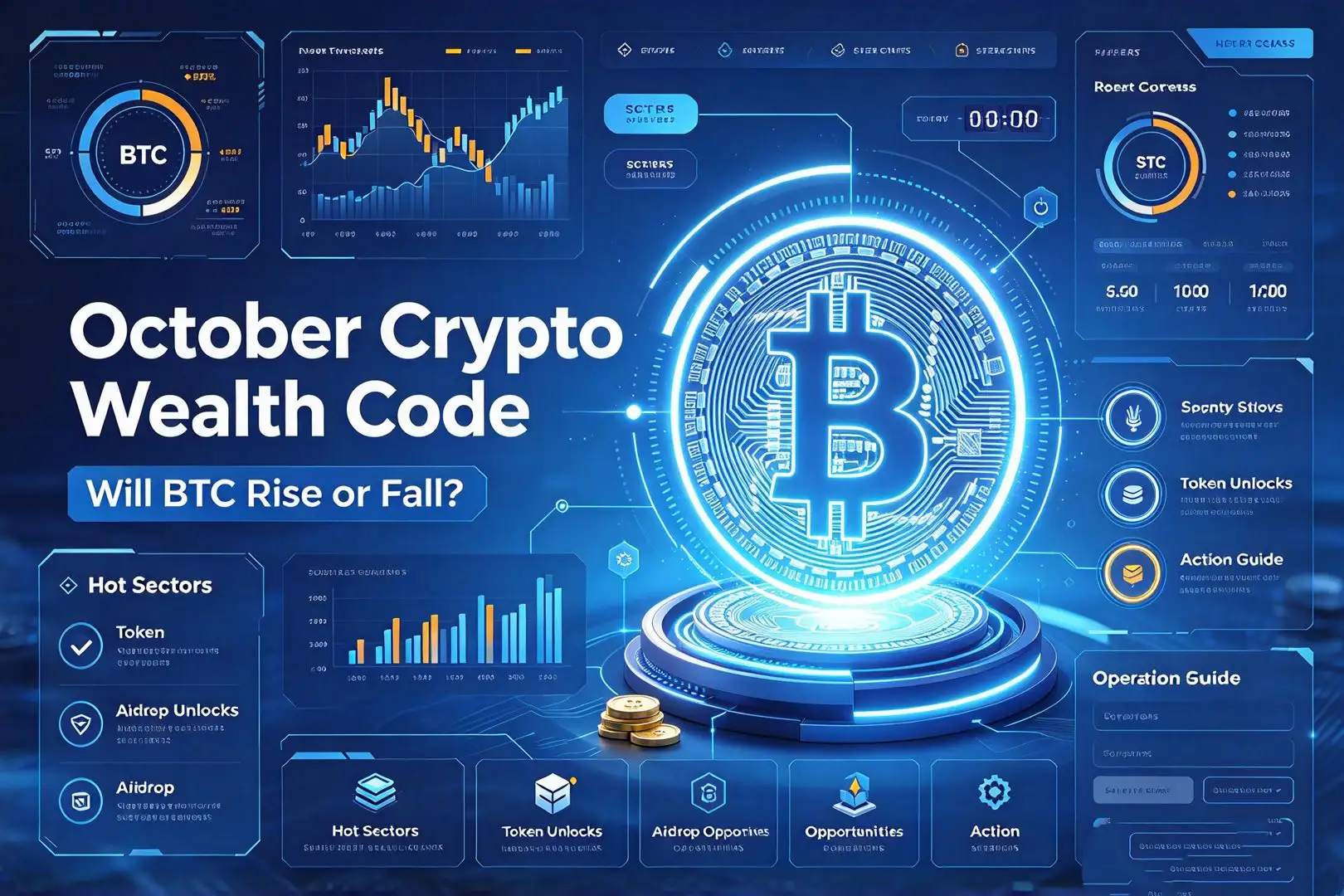 October Crypto Wealth Code: Will BTC Rise or Fall? Hot Sectors, Token Unlocks, Airdrop Opportunities & Action Guide