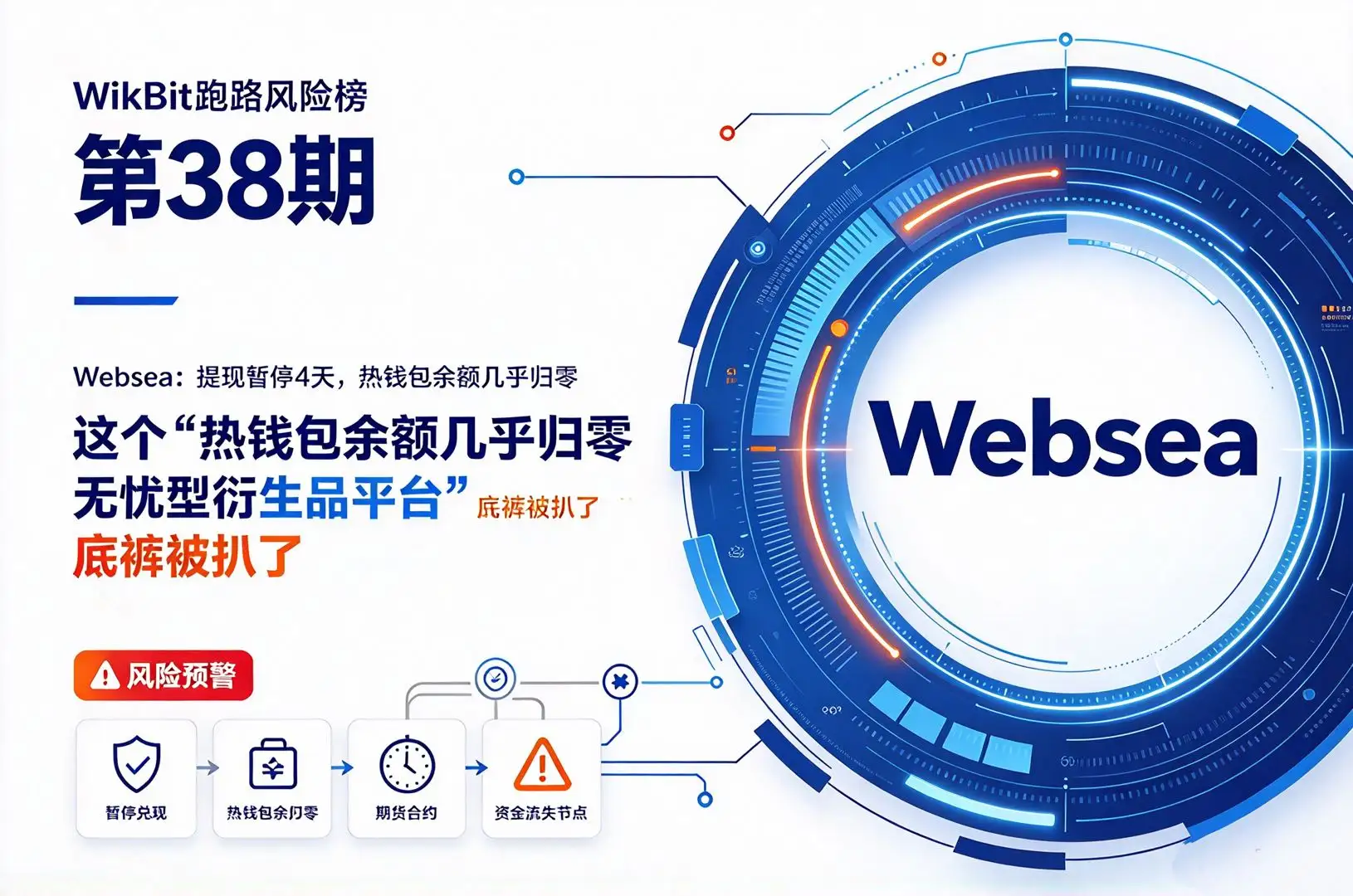 WikiBit跑路风险榜第38期Websea:提现暂停4天,热钱包余额几乎归零,这个“无忧型衍生品平台”的底裤被扒了