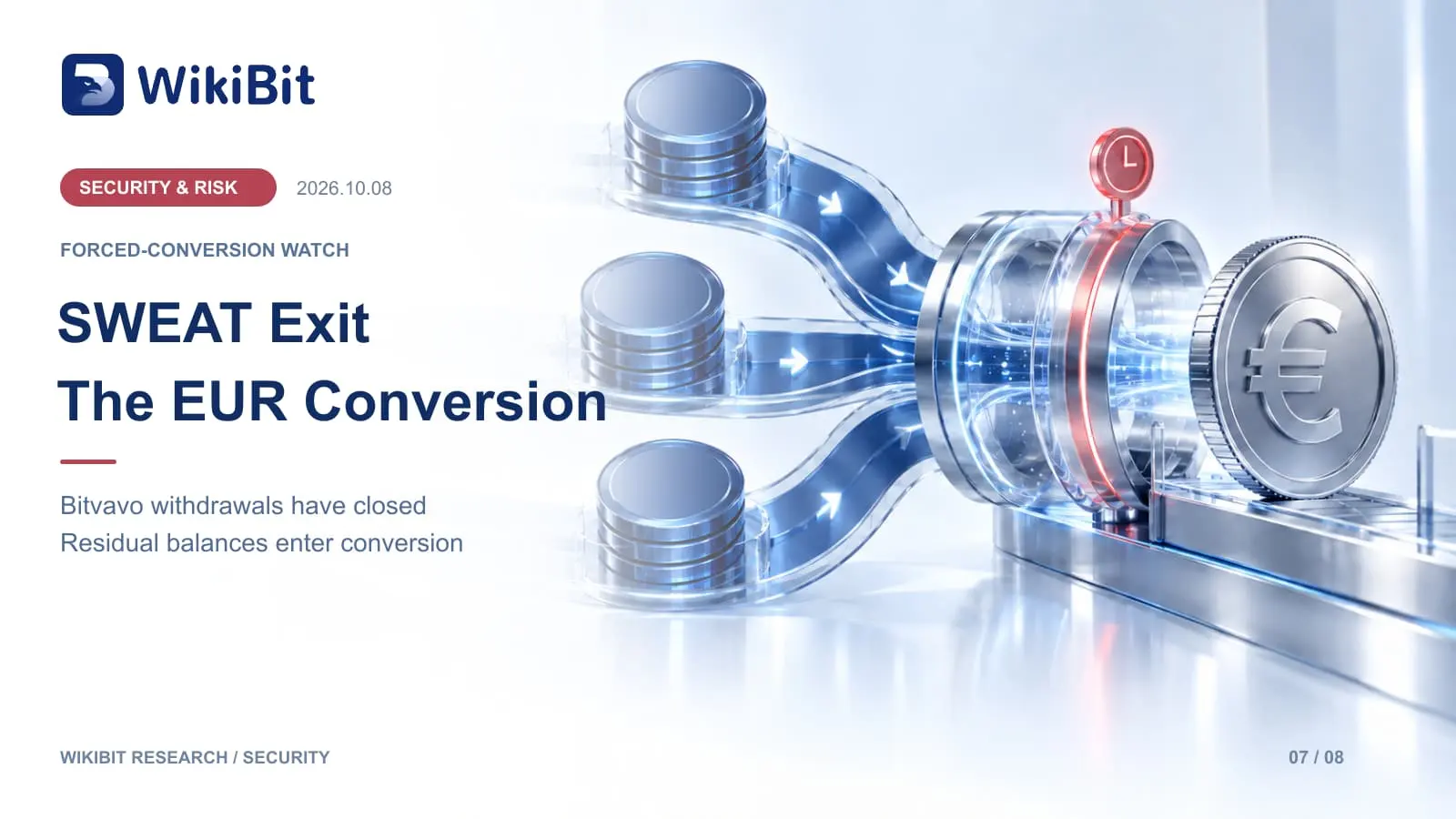 SWEAT Bitvavo Oct. 8 Update: Withdrawals Closed, EUR Conversion Due Oct. 15