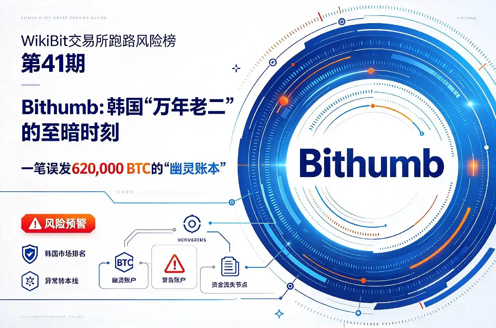 WikiBit交易所跑路风险榜第41期Bithumb：韩国“万年老二”的至暗时刻，一笔误发620,000 BTC的“幽灵账本”