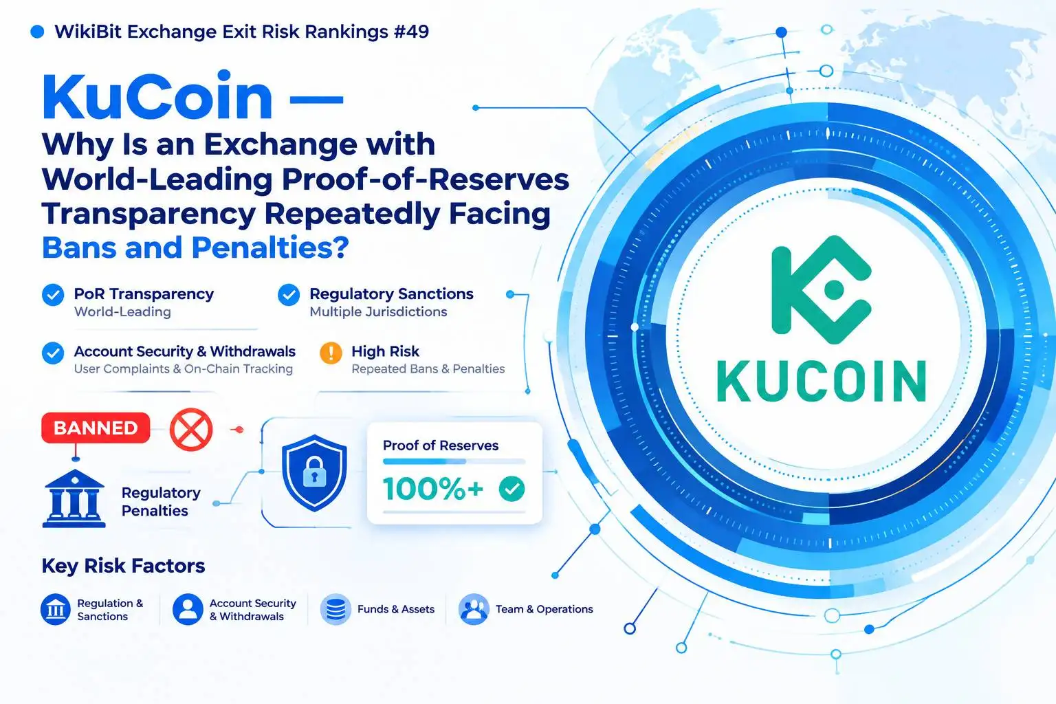 WikiBit Exchange Exit Risk Rankings #49: KuCoin — Why Is an Exchange with World-Leading Proof-of-Reserves Transparency Repeatedly Facing Bans and Penalties?