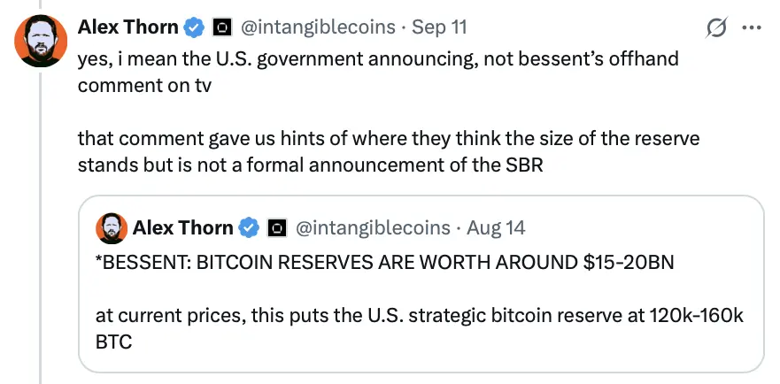 ‘Strong chance’ US will form Strategic Bitcoin Reserve this year: Alex Thorn