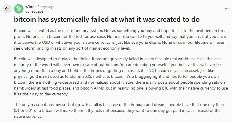 From Cash to Gold: How Reddit Community Feels About Bitcoins Identity Shift