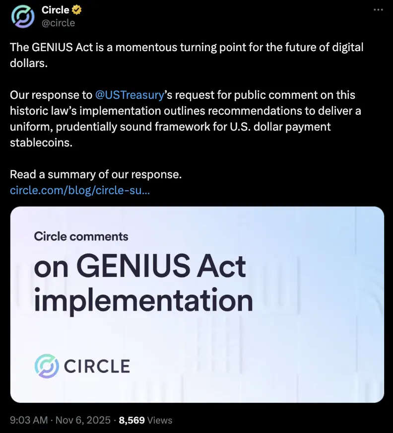 Circle weighs in on GENIUS Act implementation: ‘Simple, strong rules’