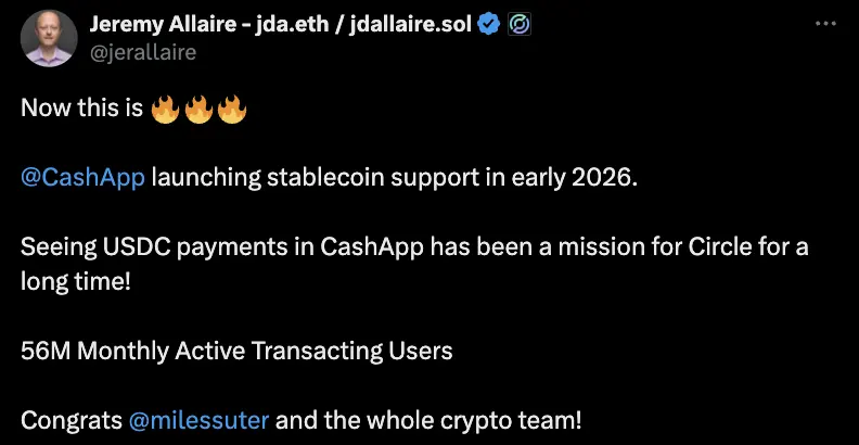 Cash App to unlock stablecoin transactions ‘soon’