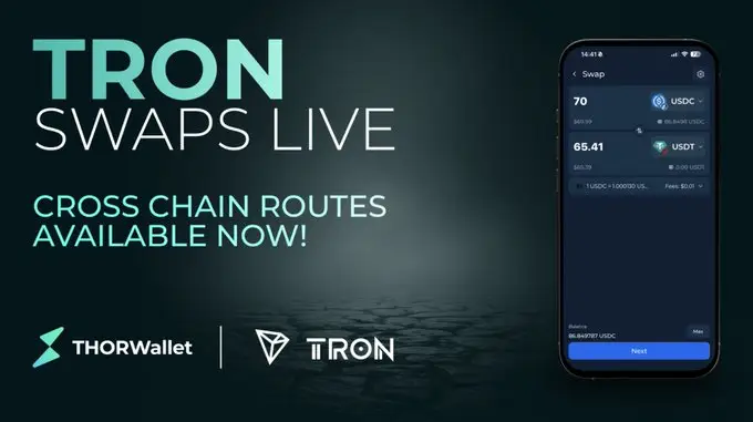 THORWallet expands to Tron for advanced cross-chain swaps