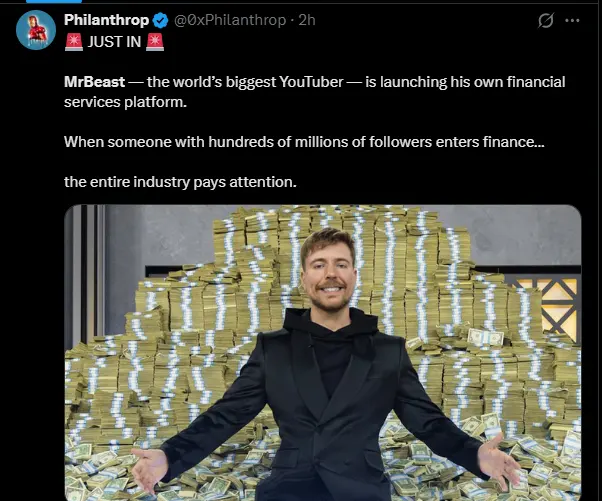 MrBeast Crypto Platform Tees Up Competition For Robinhood & Coinbase