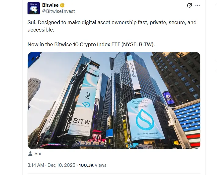 Bitwise files with SEC to offer spot SUI ETF