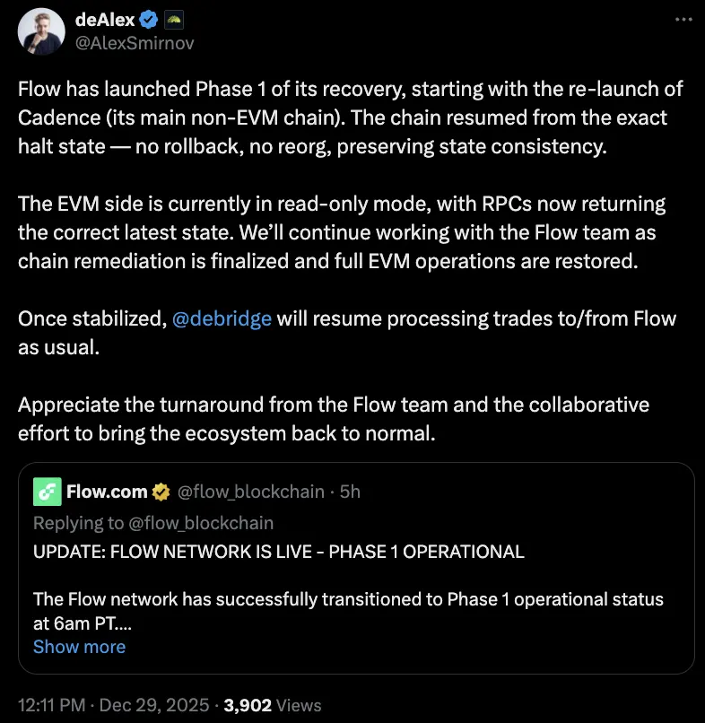 Flow scraps rollback plan after pushback over decentralization, security