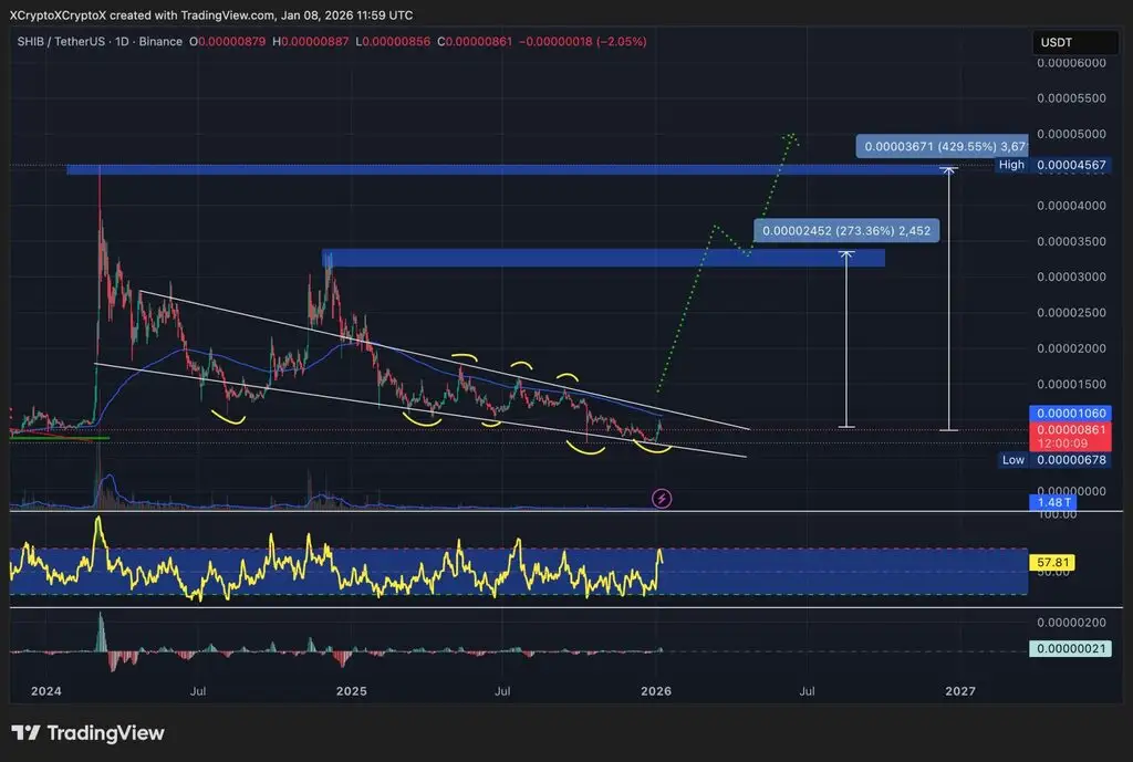 Shiba Inu builds momentum in January as meme-coin risk comes back online