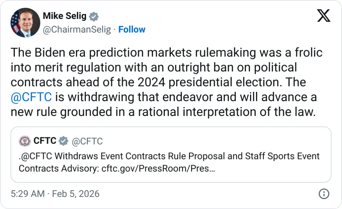 CFTC pulls Biden-era proposal to ban sports, political prediction markets