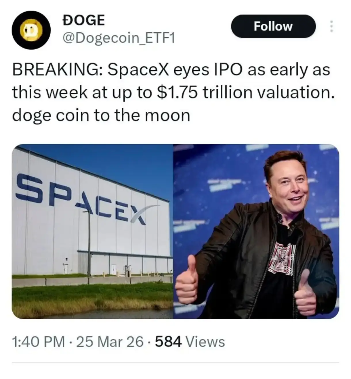 Could SpaceXs IPO Be the Catalyst That Sends Dogecoin Above $0.10？