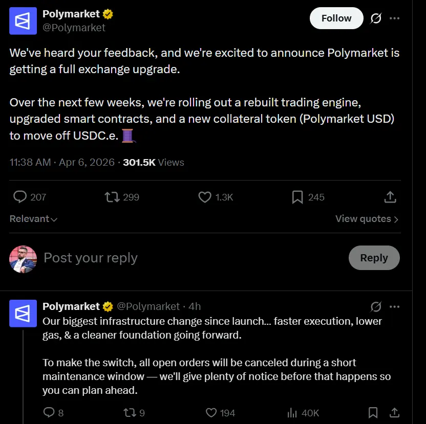 Polymarket drops USDC.e for USDC-backed token in exchange overhaul