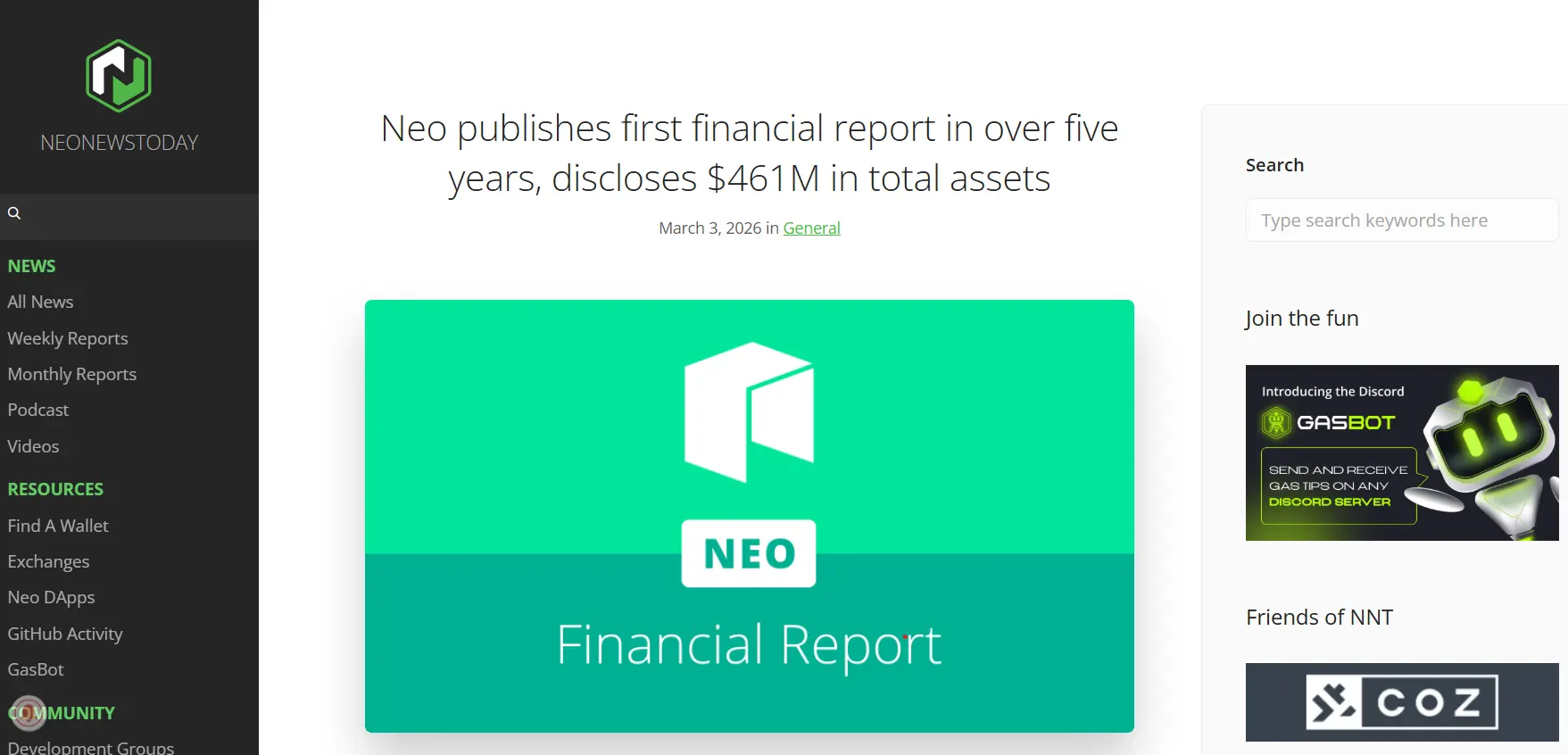 Neo co-founder proposes $461M treasury overhaul to end ‘trust me’ governance