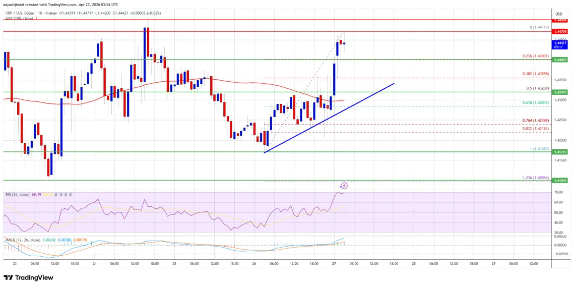 XRP Price Eyes $1.45 Break Again, Can Bulls Force Upside Move？