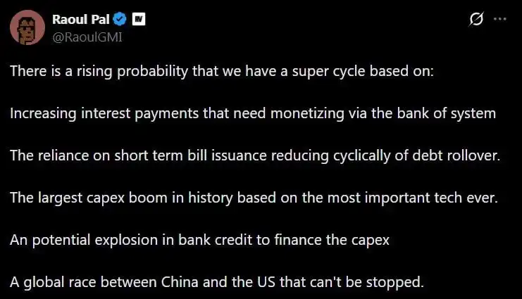 Raoul Pal Says a Bitcoin Supercycle Is More Likely Than Ever in 2026