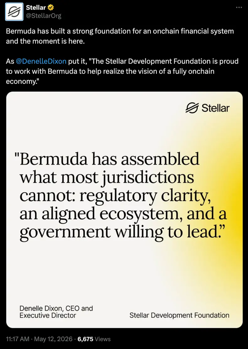 Bermuda to transition ‘key’ financial services to Stellar blockchain