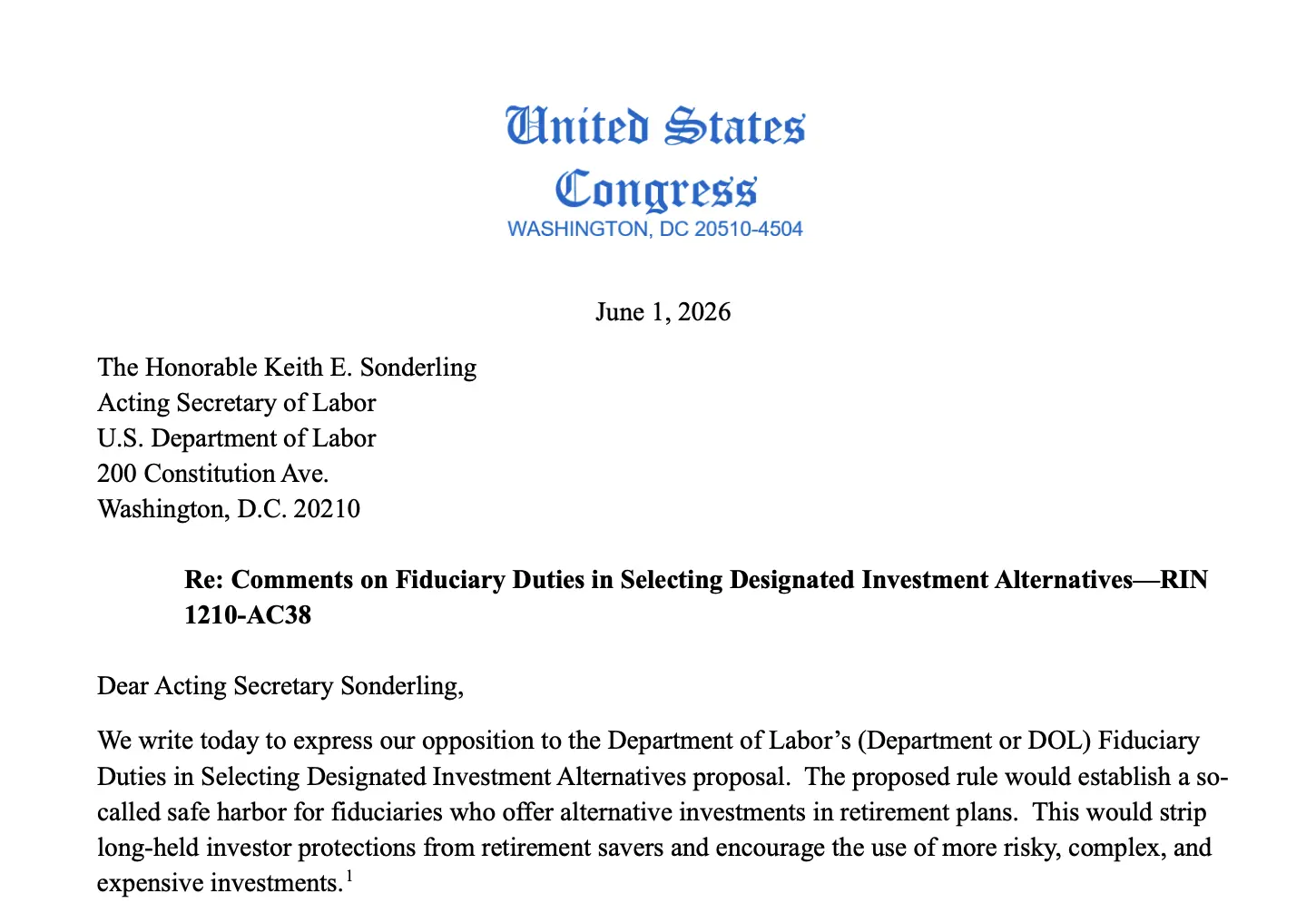 US lawmakers push back on Labor Department plans to include crypto in 401(k)s
