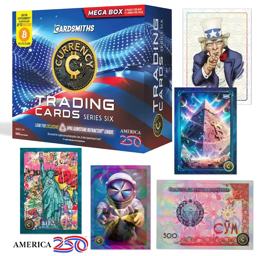 Cardsmiths' New America250 Trading Cards Have Real Bitcoin, Dogecoin Up for Grabs