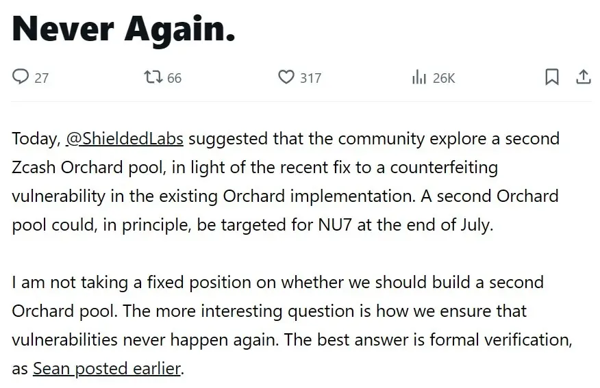 Zcash developers and researchers are discussing whether a new shielded pool could help restore suppl