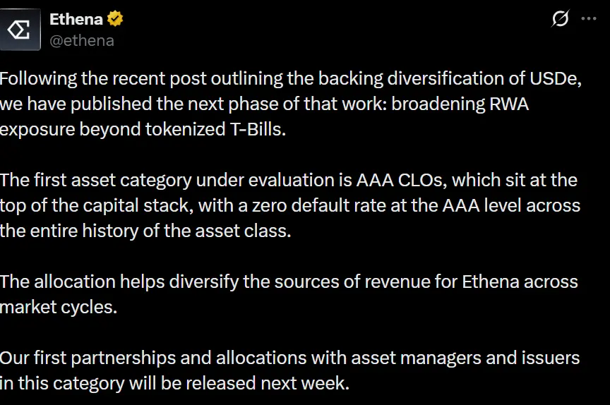 ‘More stable returns’ – Ethena expands RWA exposure with AAA-rated CLO funds