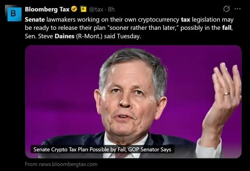 Senate Could Unveil Crypto Tax Bill by Fall 2026 as CLARITY Act Push Continues, GOP Senator Daines Says