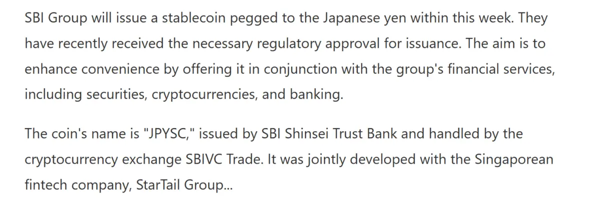 Will Japan‘s JPYSC stablecoin challenge USDT’s $186B dominance？