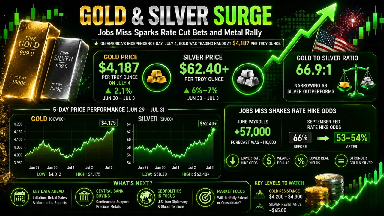 Gold and Silver Tighten Ratio to 66.9 as Both Metals Roar Higher
