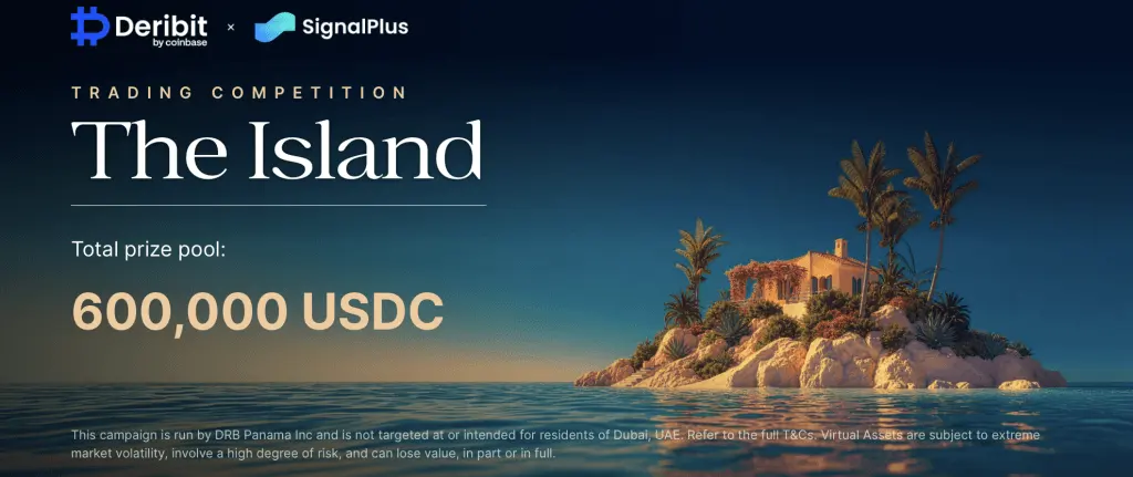 Crypto Traders Compete for 600K USDC, Private Island Grand Prize via Deribit Contest