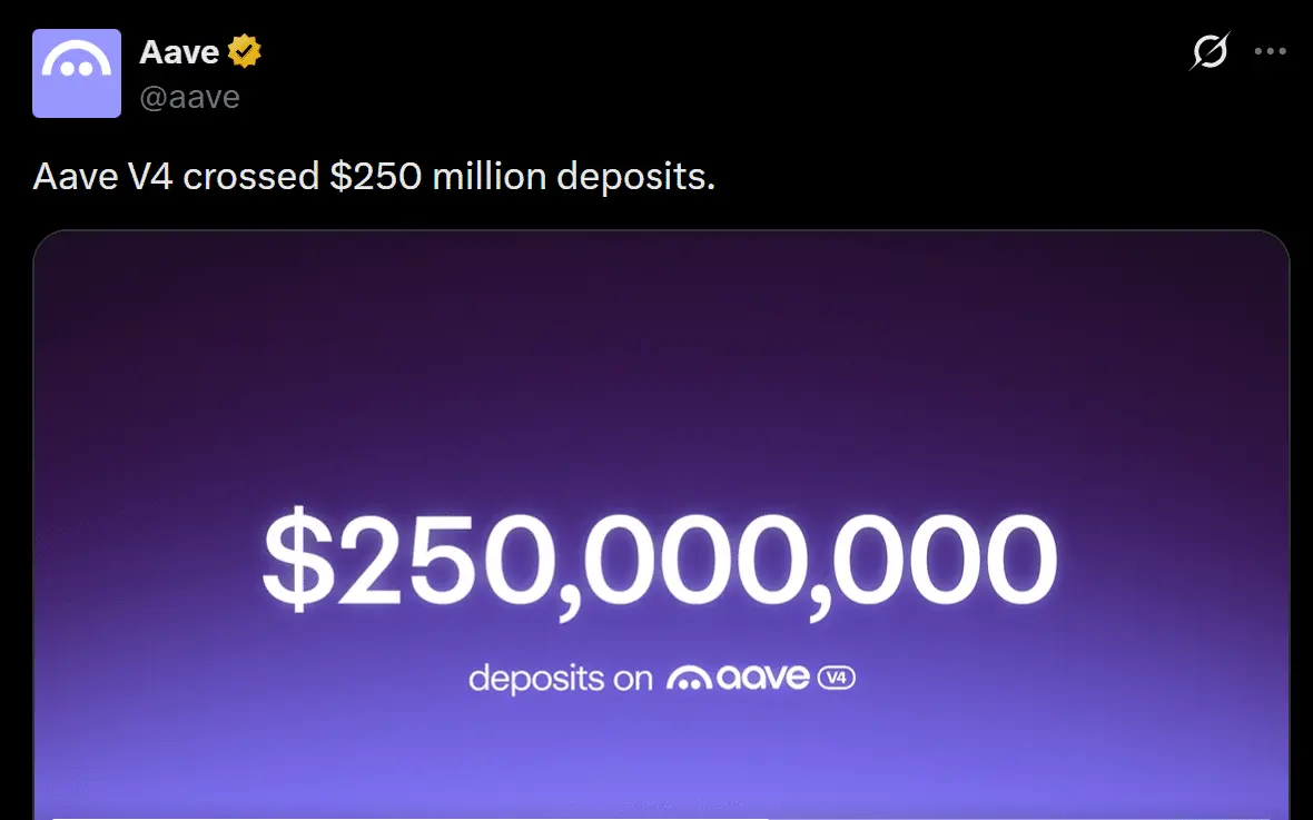 Aave V4 crosses $250M – But ONE liquidity challenge still remains