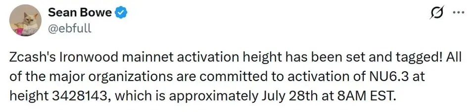 Zcash targets July 28 launch for Ironwood network upgrade