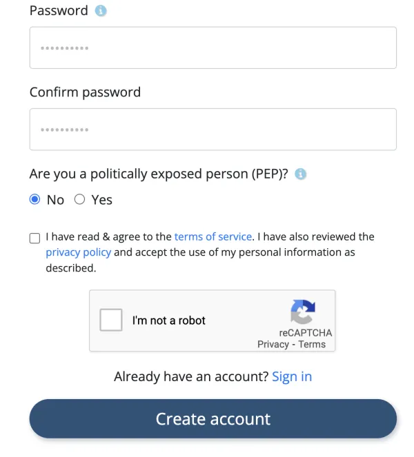 create account
