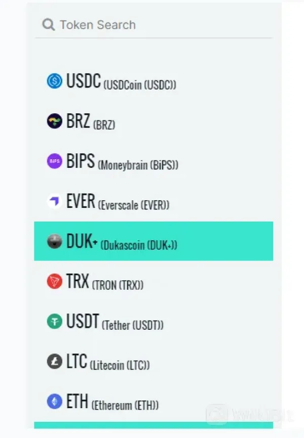 Cryptocurrencies Available