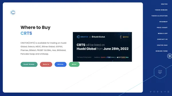 購買Cratos(CRTS)的交易所