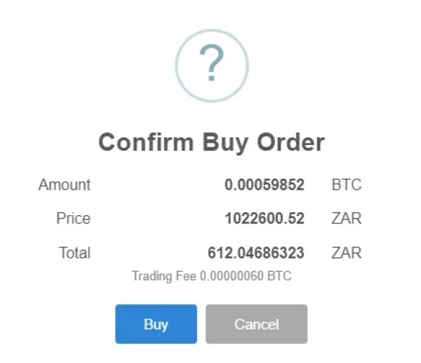 Confirm your buy order