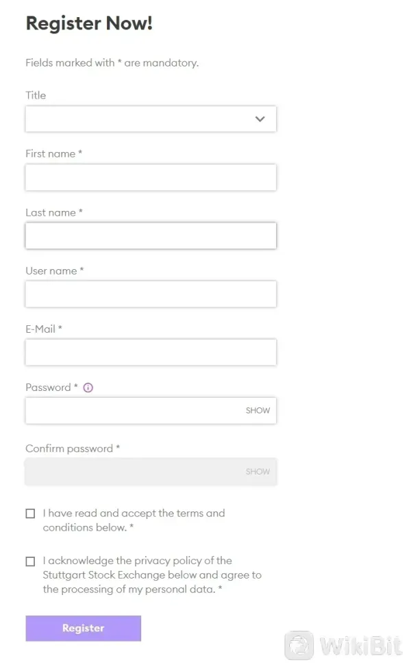 填写所需个人信息