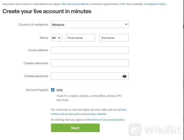 填寫所需的個人信息