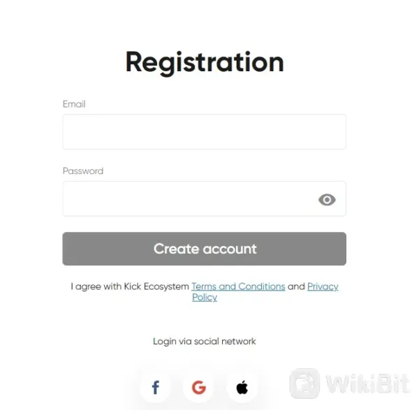 fill in email address and password