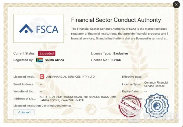 exceeded FSCA license