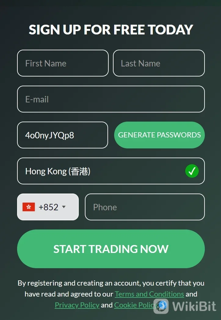 Fill in the required personal information