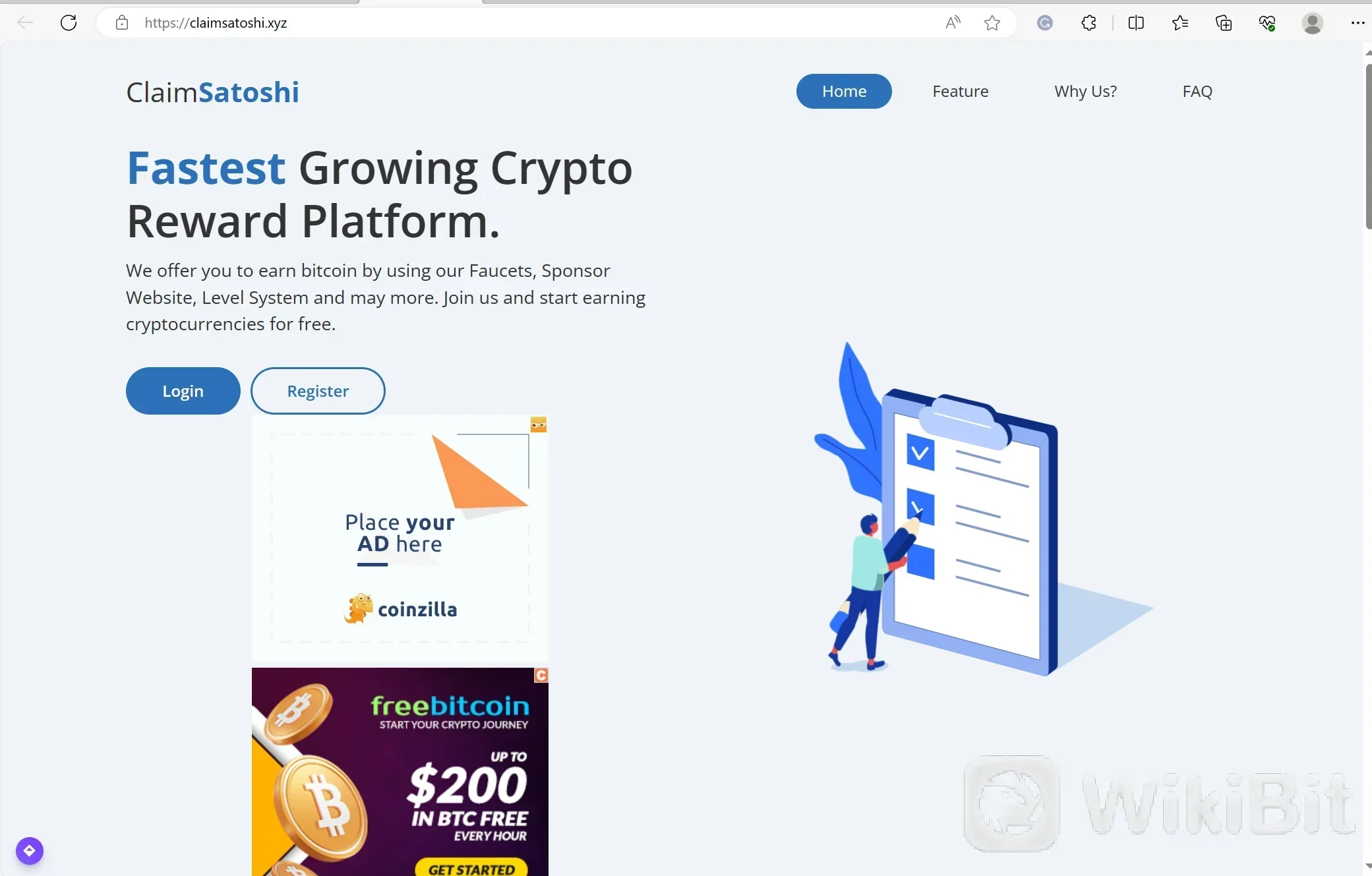 ClaimSatoshi review, trading platform - Wikibit