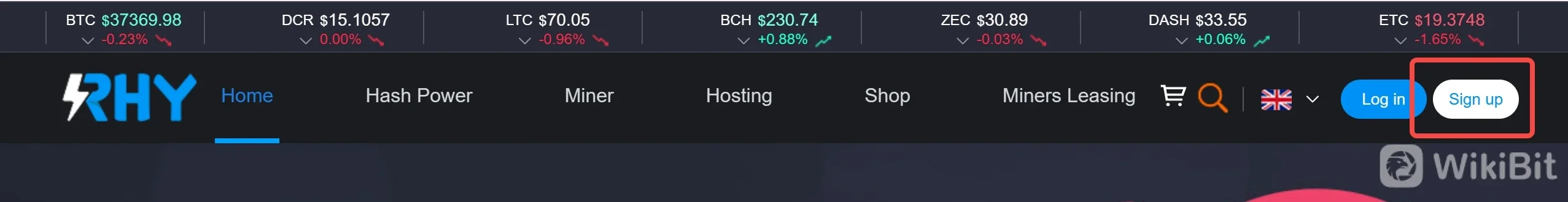 click the 'Sign up' button