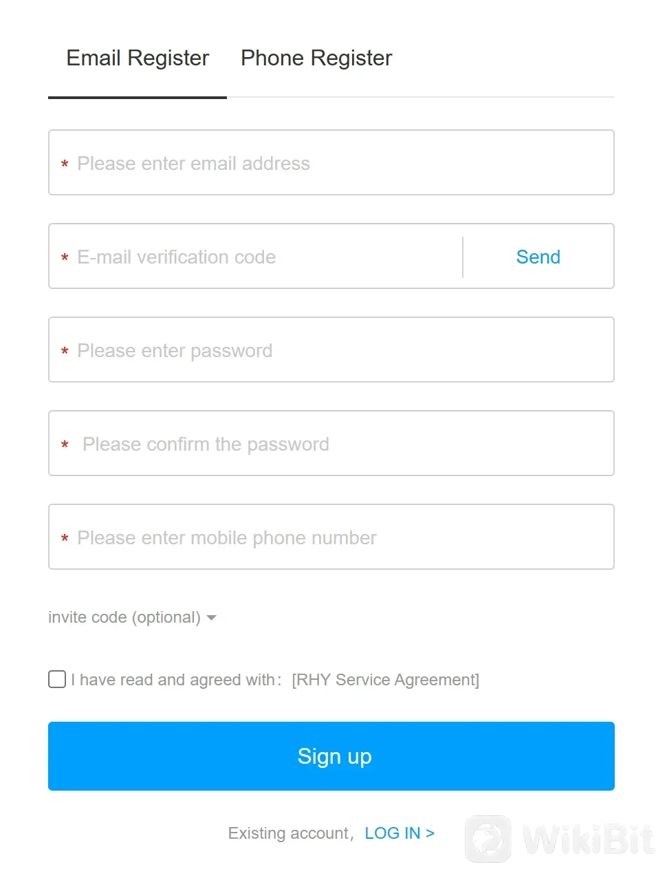Fill in the required personal information