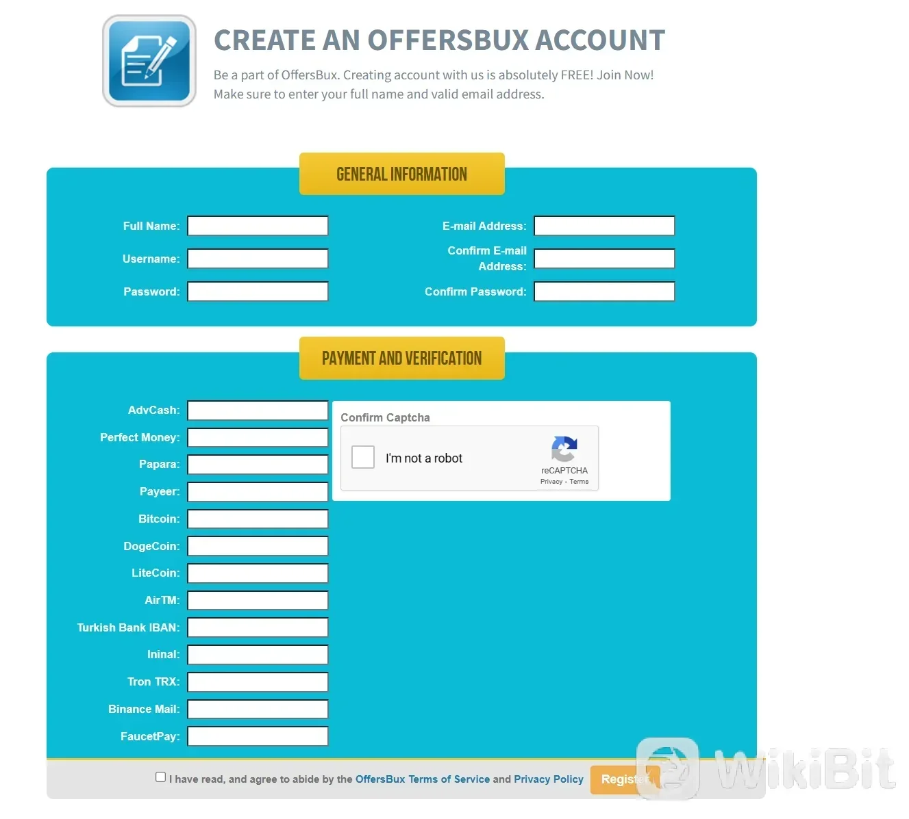 Fill in the required personal information