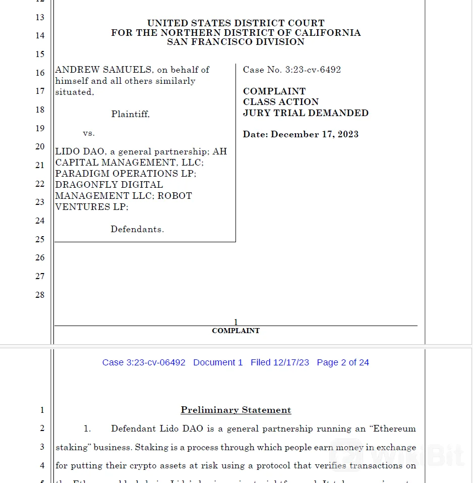前LDO 持有者因加密损失对Lido DAO 提起集体诉讼-新闻资讯-中金网
