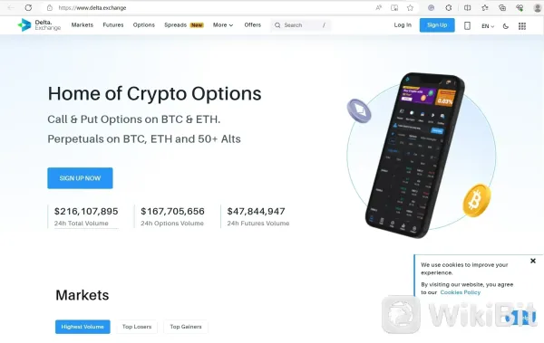 Pahina ng Delta Exchange