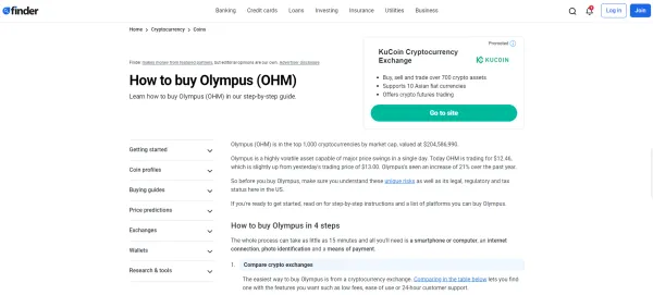Exchanges para Comprar OHM