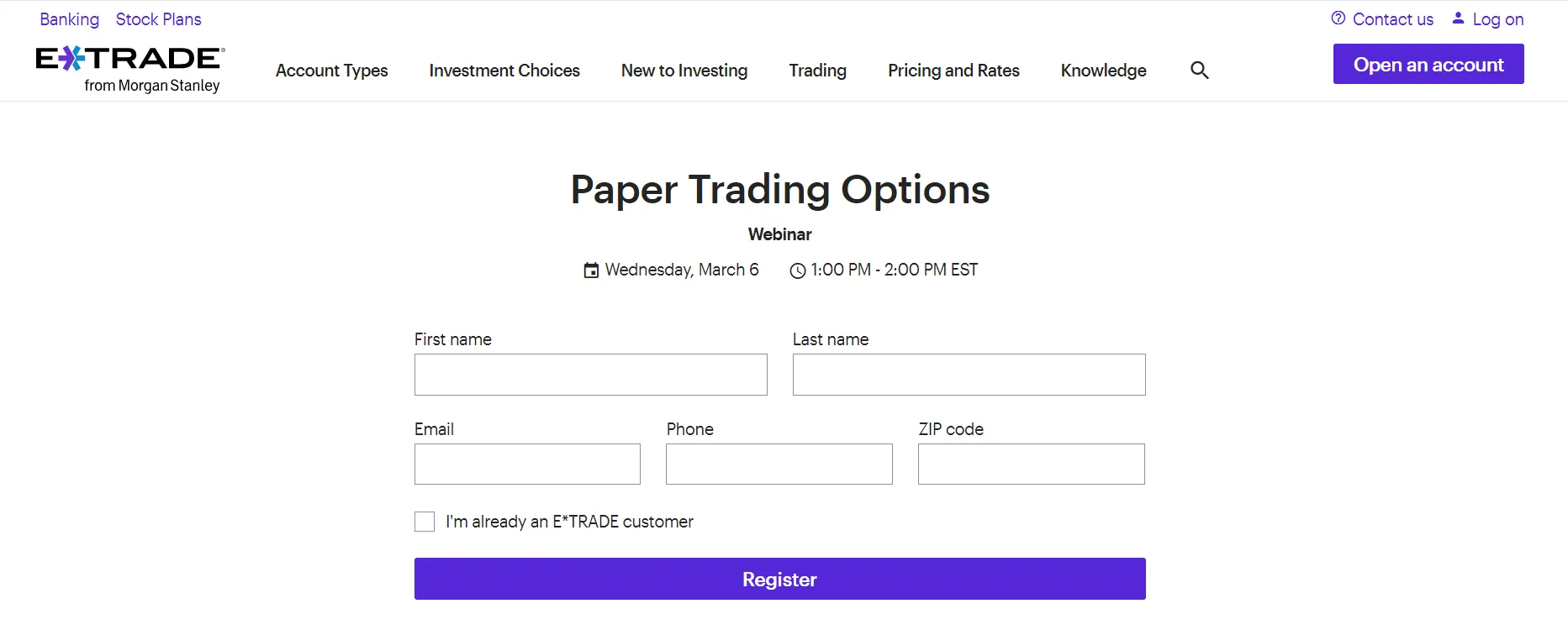 ETRADE Paper Trading ETRADE Paper Trading