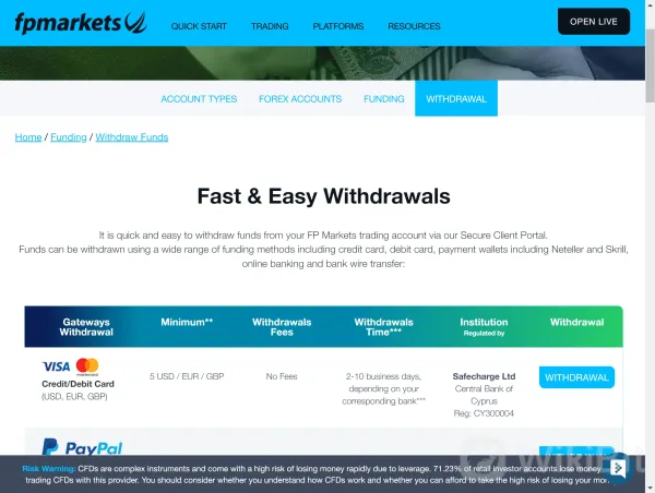 Deposit & Withdrawal